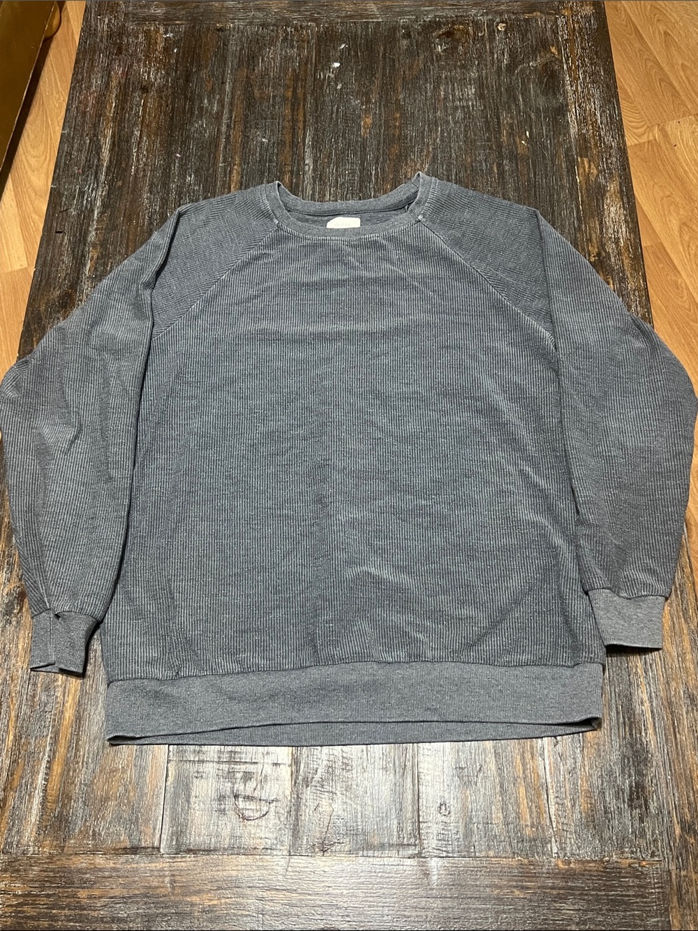 Altar'd State Men's Charcoal Ribbed Crewneck Sweater